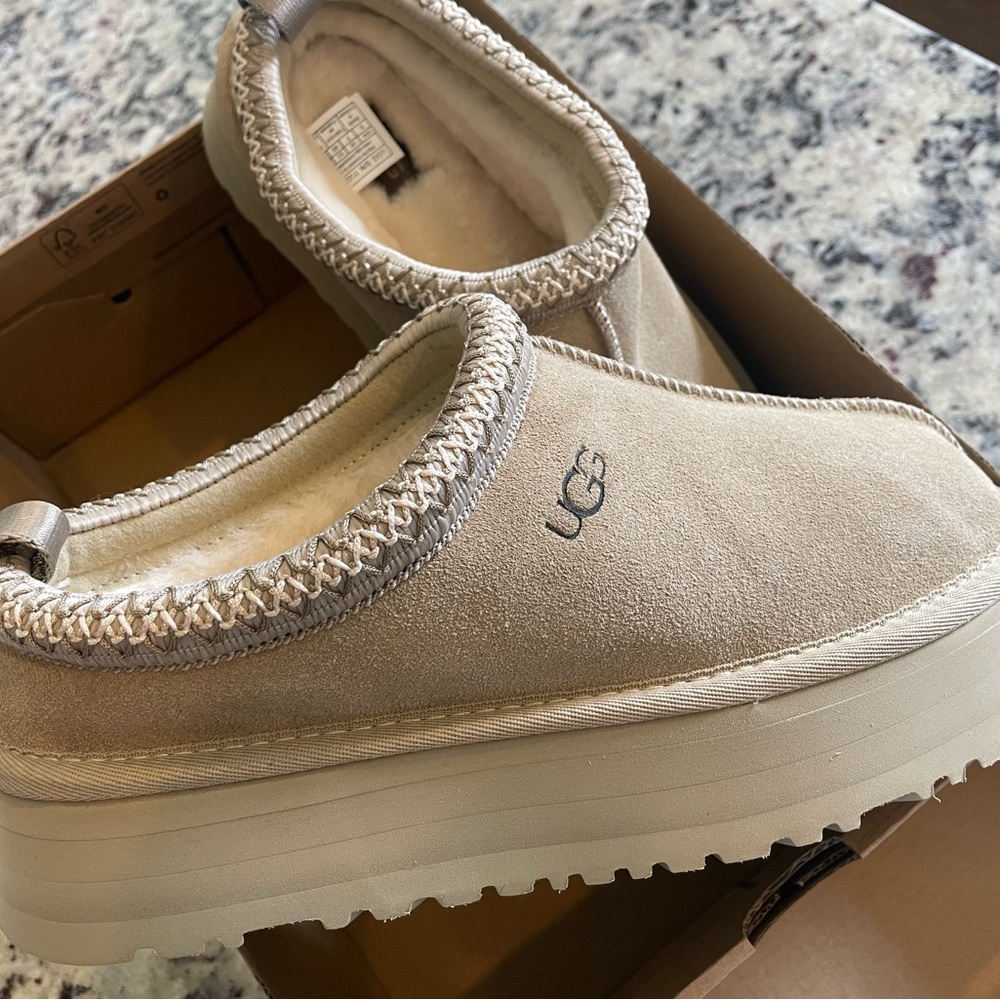 UGG Tan Platform Slip-Ons